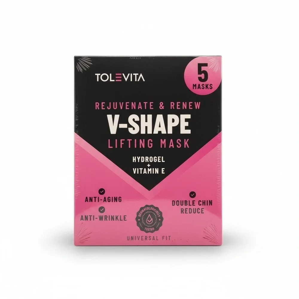 Tolevita V-Shape Lifting Mask – V-Line Double Chin Strap with Hydrogel & Vitamin
